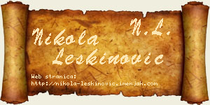 Nikola Leškinović vizit kartica